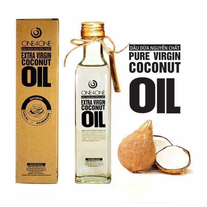 Dầu dừa nguyên chất One4one dầu dừa ép lạnh xứ dừa Bến Tre