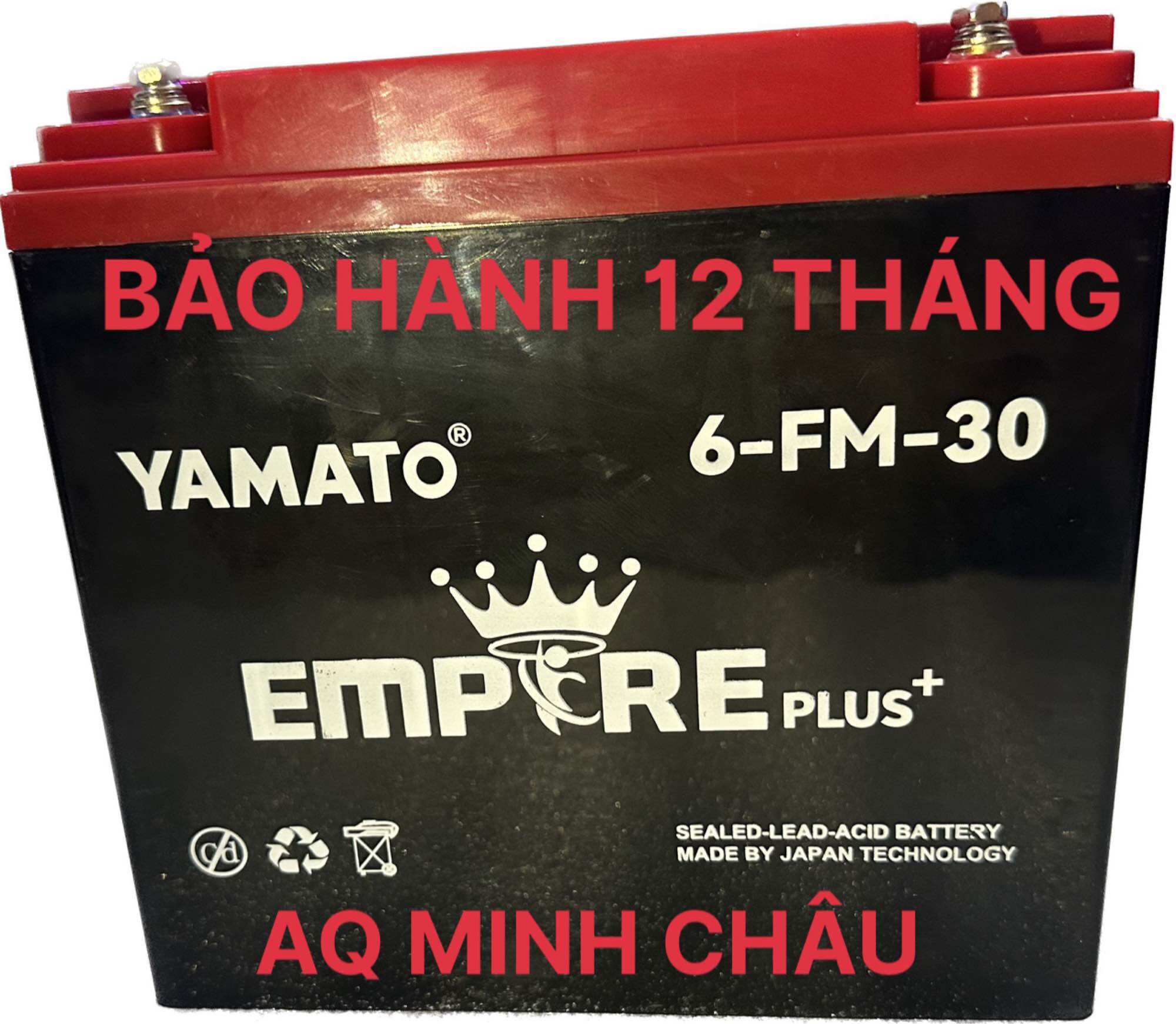 Ắc quy yamato plus 12v-30ah bảo hành 12 tháng xài cho xe điện,loa kẹo kéo,năng lượng mặt trời,kích cá