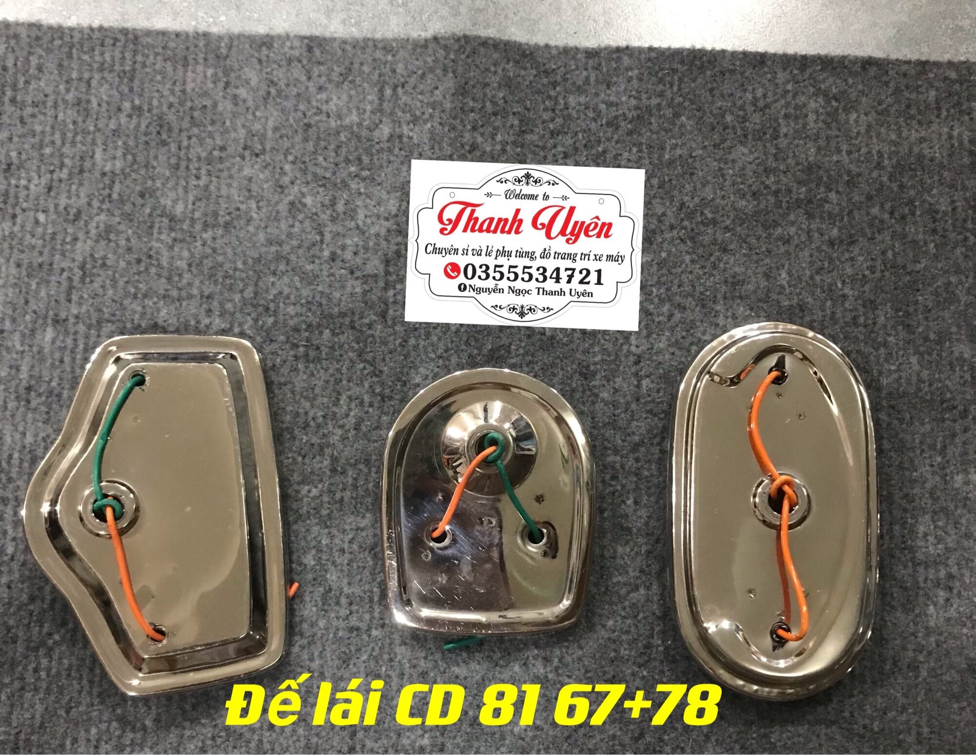 Đế đèn lái xe 81, cd, 67,78 inox