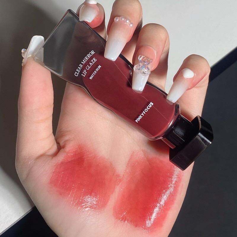 Son Tint bóng hiệu ứng tráng gương Pinky Focus Lip Glaze mềm mướt lâu trôi