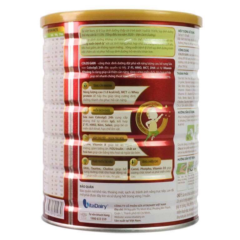 Sữa Colos Gain 1+ 800g