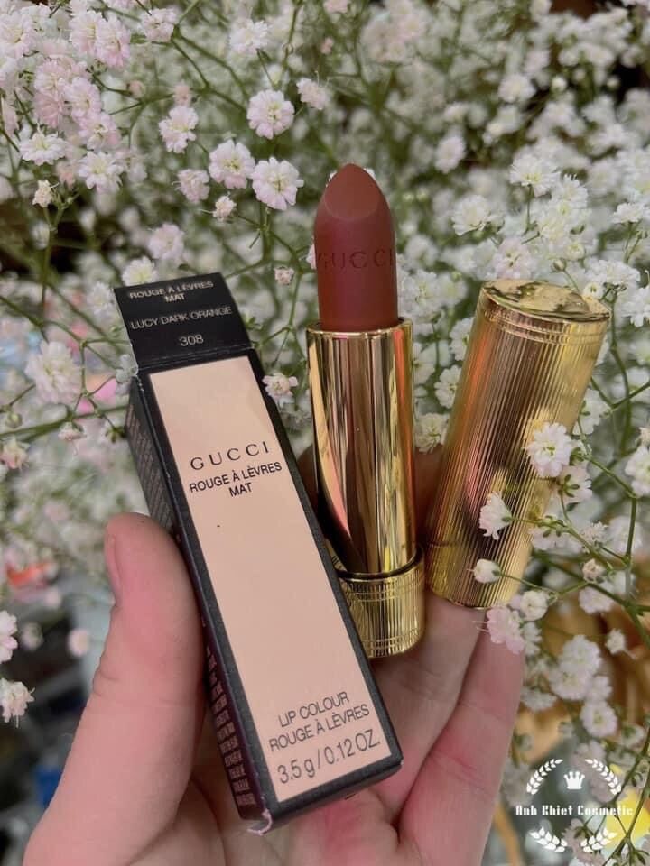 Son gucci 308 matte- cam nâu tây
