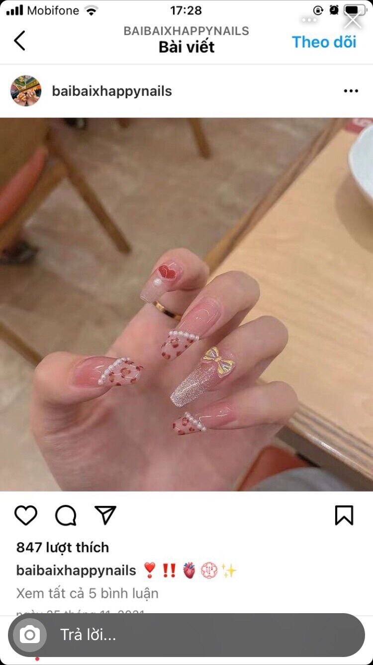 NailBox thiết theo mẫu khách gửi yêu cầu - Đo móng chuẩn size