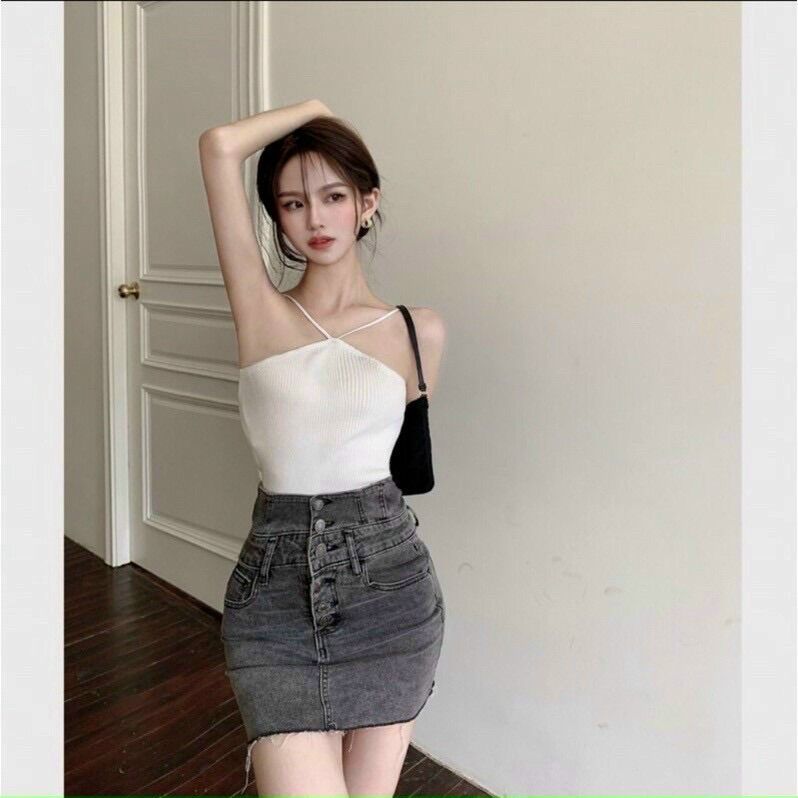 Áo kiểu hai dây chéo cổ from dưới 50kg