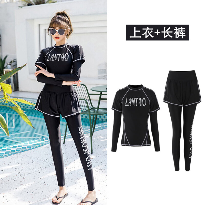 Áo tắm lặn bộ đồ bơi nữ liền thân quần dài lặn tôn dáng gầy che bụng thời trang trang phục lướt sóng chống nắng bộ đồ lặn