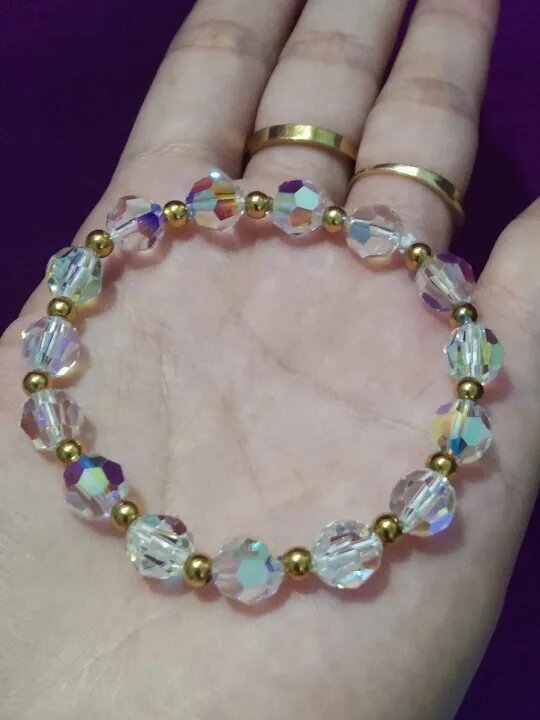 Vòng tay pha lê Swarovski trang sức không phai màu kiểu chuỗi hạt trang nhã dành cho nữ