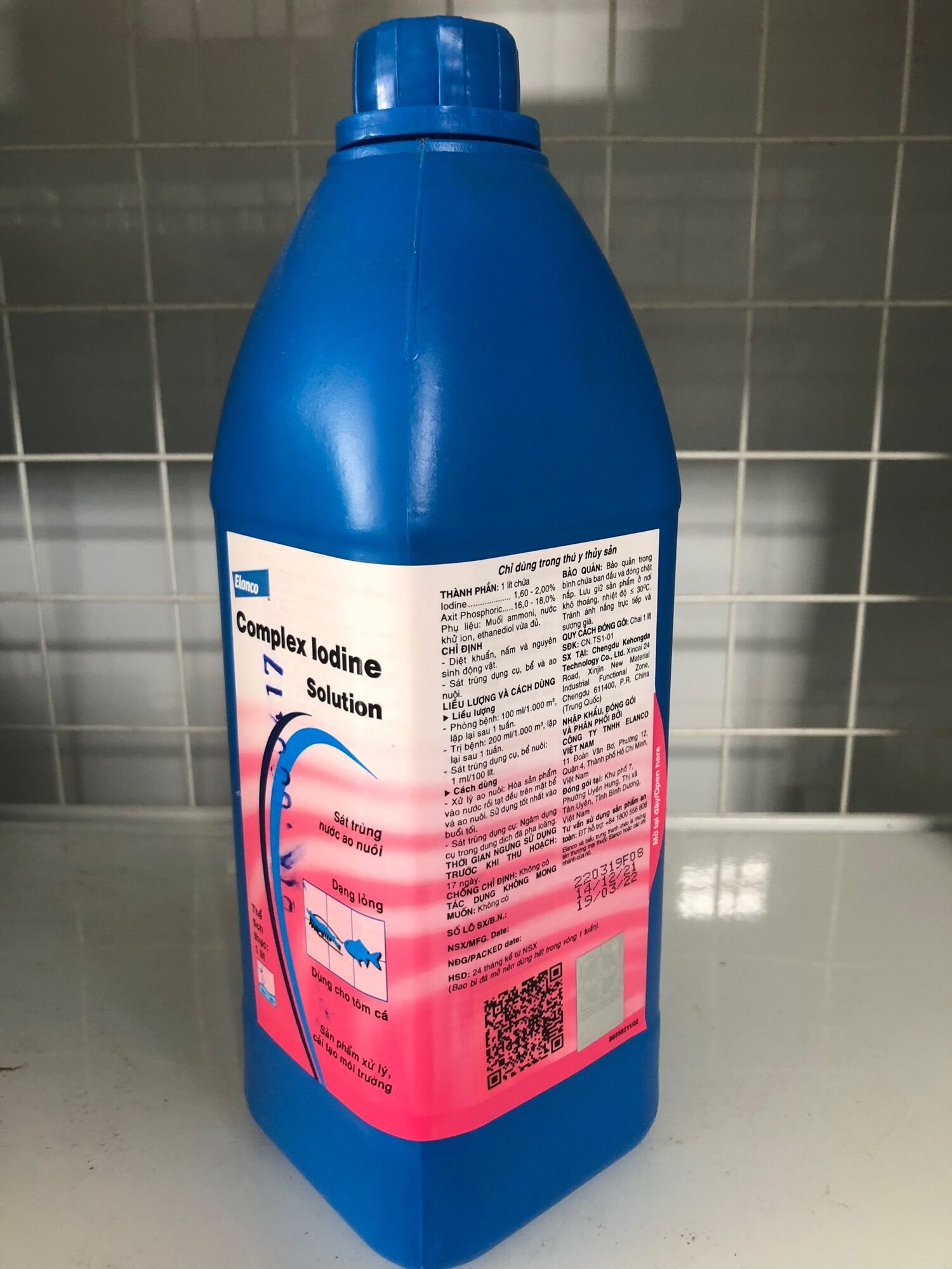 Complex Iodine, Chai 1 lít, Diệt khuẩn,Sát trùng nước ao nuôi