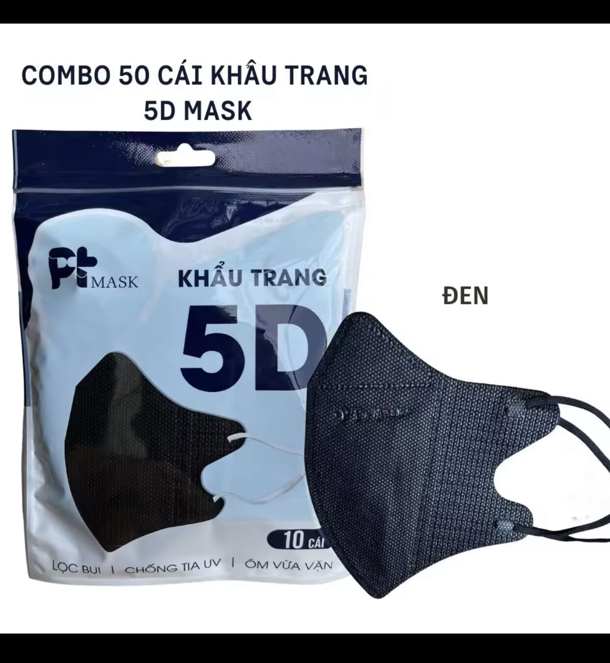 Túi 10 cái khẩu trang 5D mask
