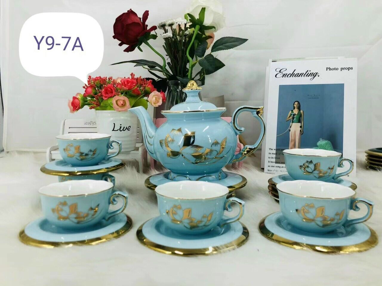 Bộ ấm chén men sứ trắng hàng loại 1 cao cấp