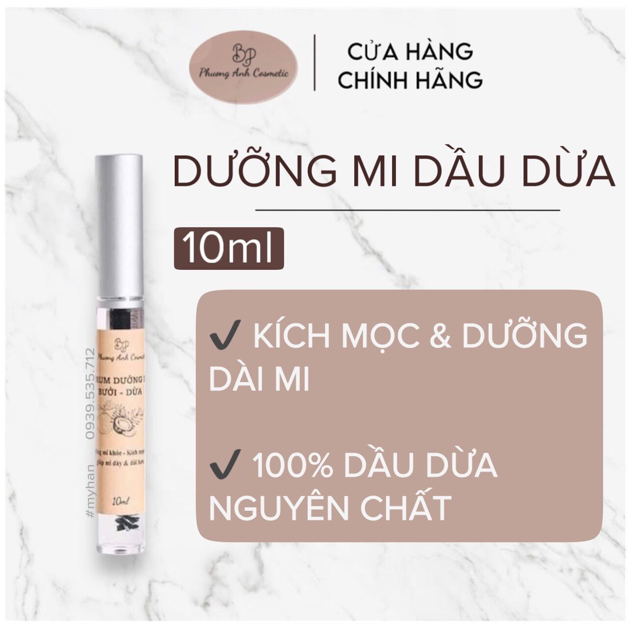 Mascara dầu dừa dưỡng mi - giúp mi mọc dài và dày hơn