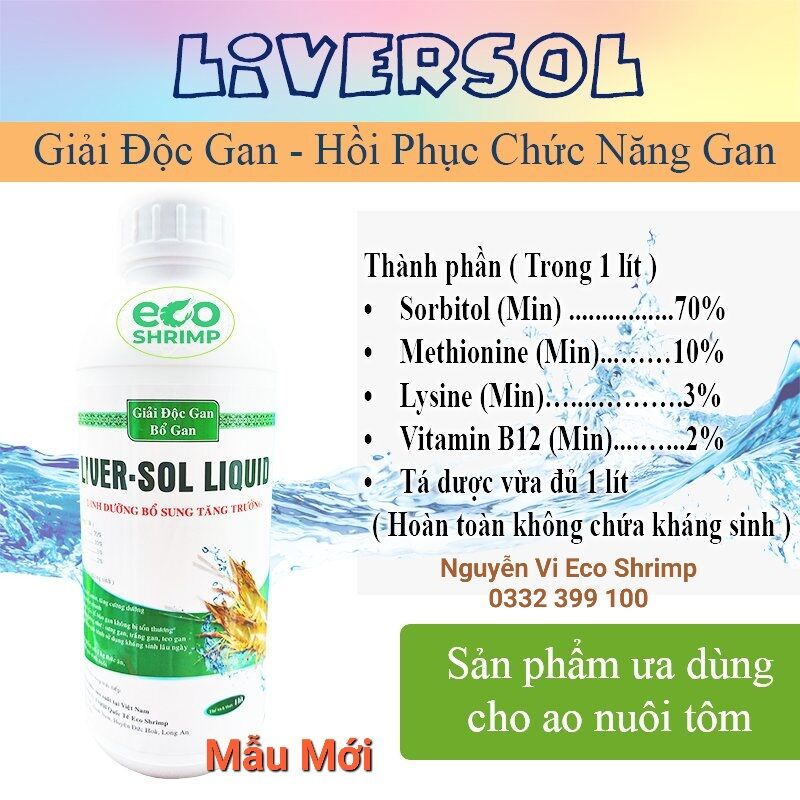 Combo 2 chai thảo dược bổ gan tôm – giải độc kháng sinh, phục hồi gan tôm#liversol 1lit