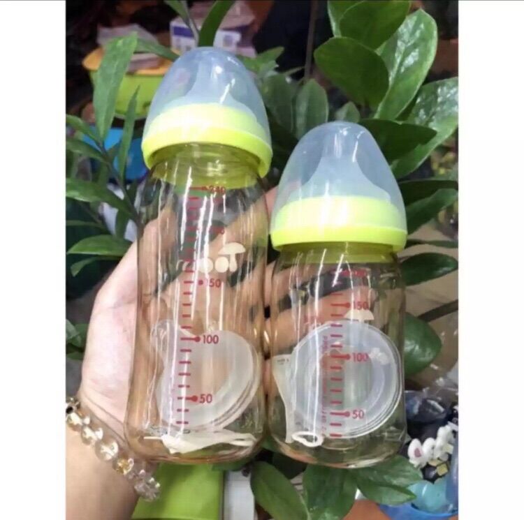 combo 2 bình sữa PPSU TOOM cổ rộng 160ml và 240ml (mỗi bình tặng kèm 1 núm thay thế)