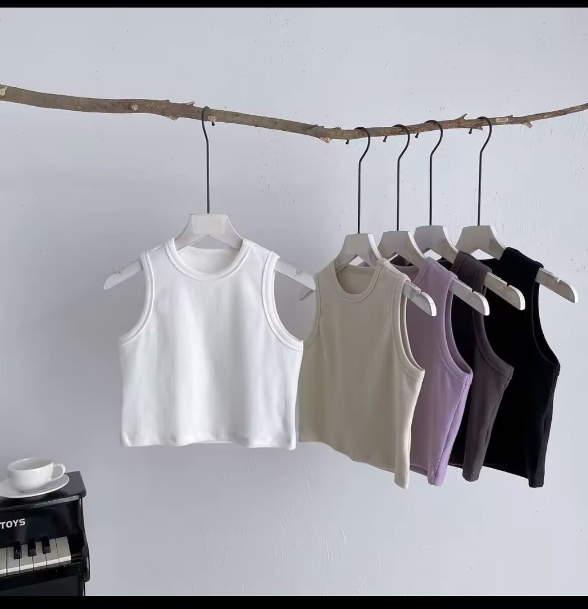 Áo ba lỗ dáng croptop kèm ảnh thật B3