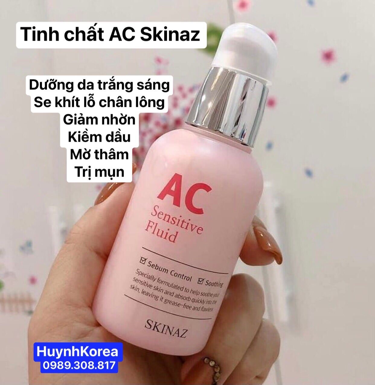 Tinh Chất Serum Ac Skinaz 50Ml Nội Địa H&Agraven L&Agravem Mờ Th&Acircm Mụn Kiềm Dầu Phục Hồi Da Hư Tổn Dưỡng Da Trắng S&Aacuteng