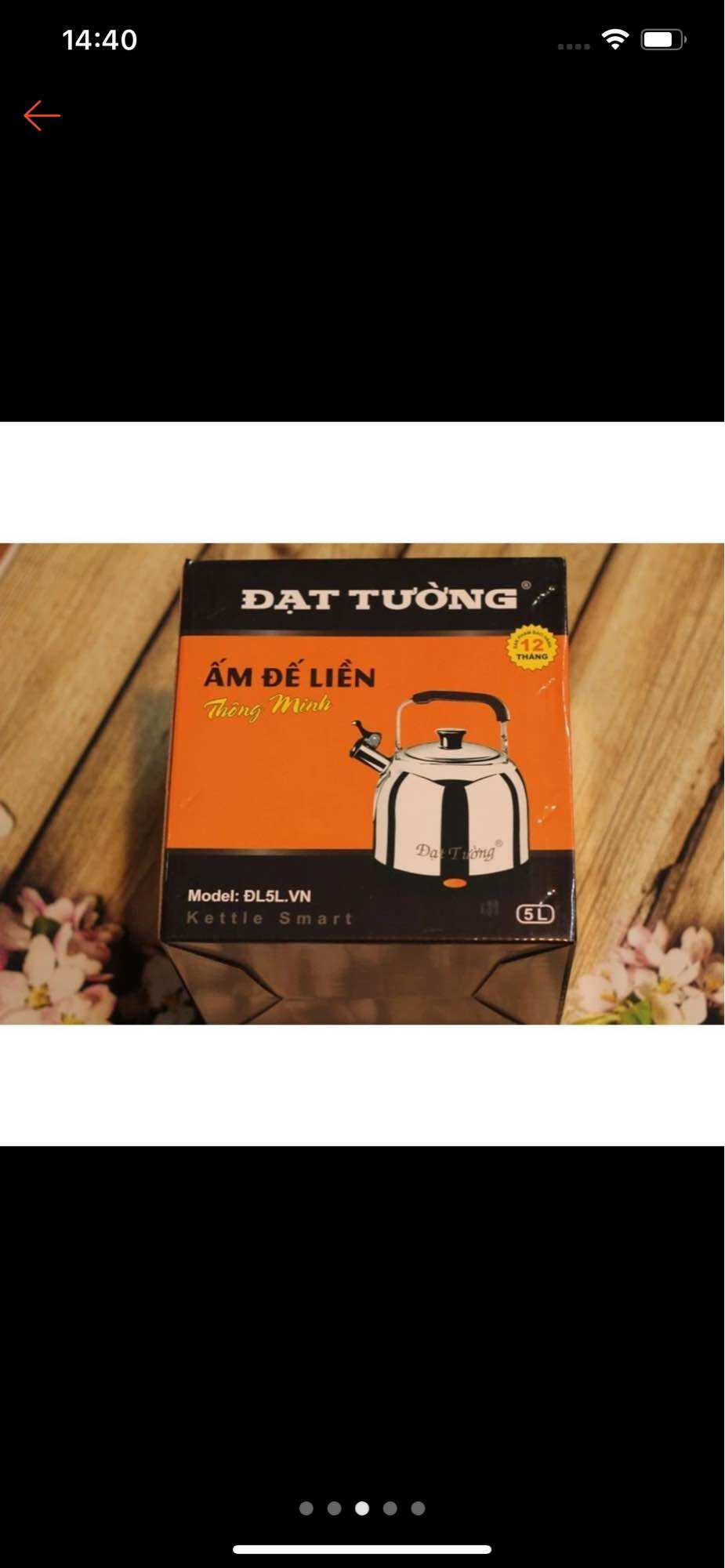 Ấm siêu tốc inox dung tích 5L Đạt tường