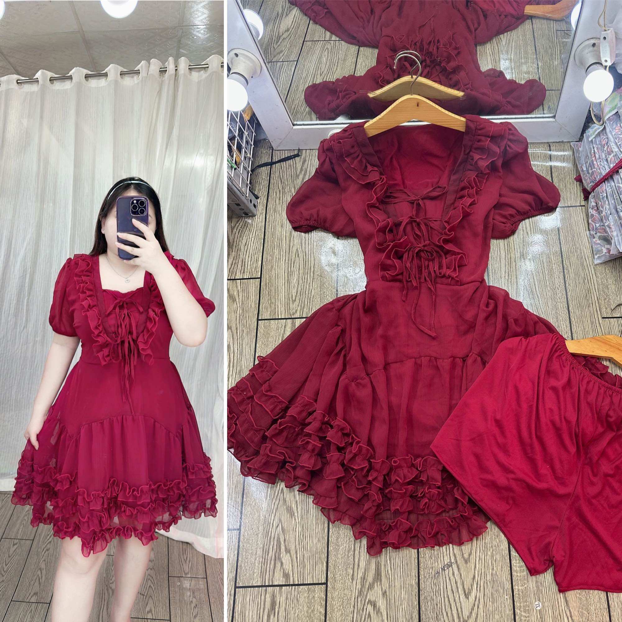Đầm voan 3 bèo