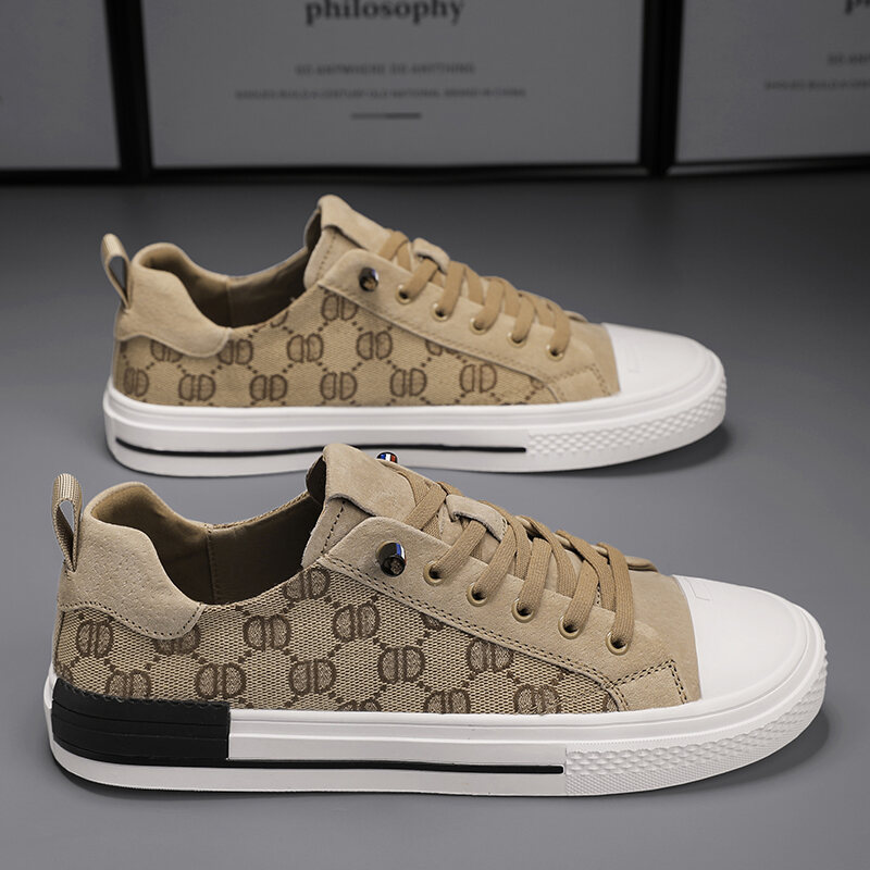 Giày Vải Nam Mùa Xuân Chống Trượt, Chống Mùi, Phong Cách Mới, Giày Thể Thao Thường Ngày, Đế Bằng, Giày Thời Trang, Giày Bốt Thấp