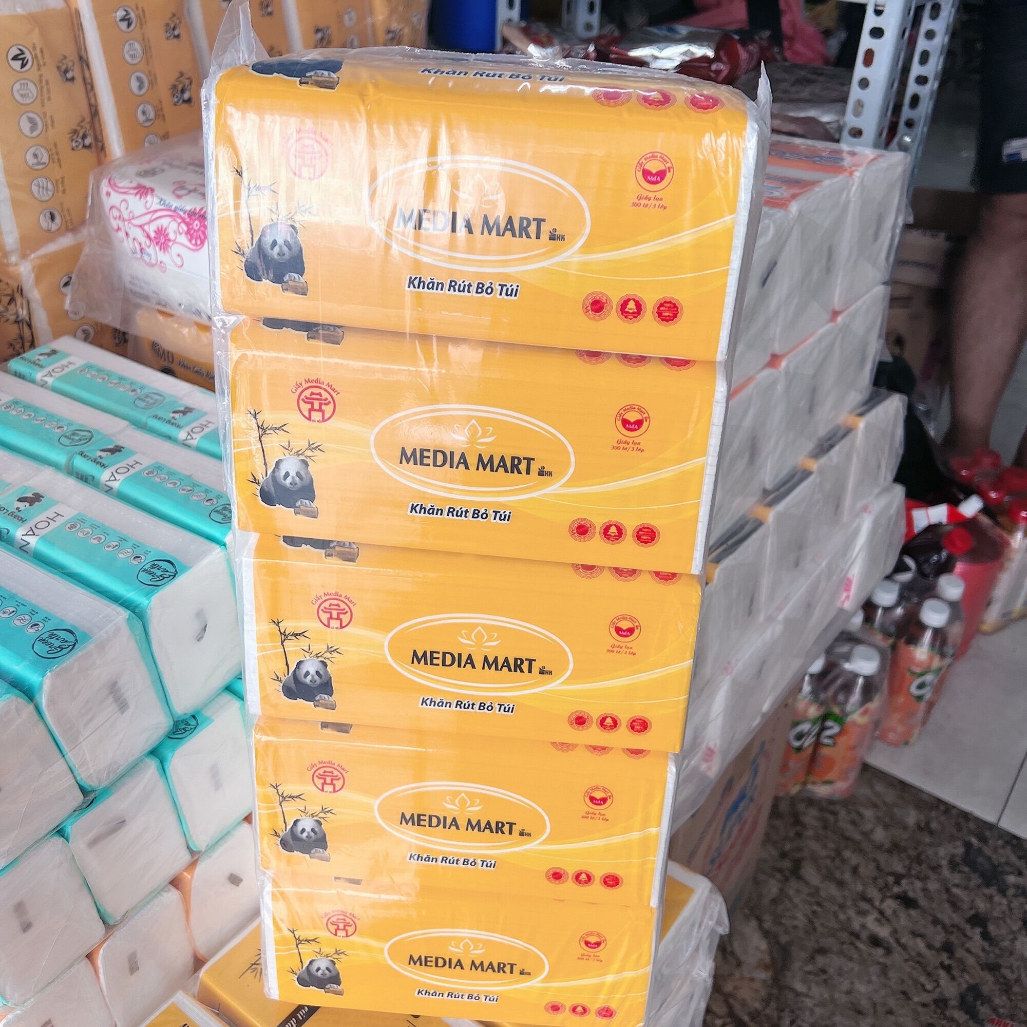 Combo 5 gói Khăn giấy rút media 300 tờ 3 lớp
