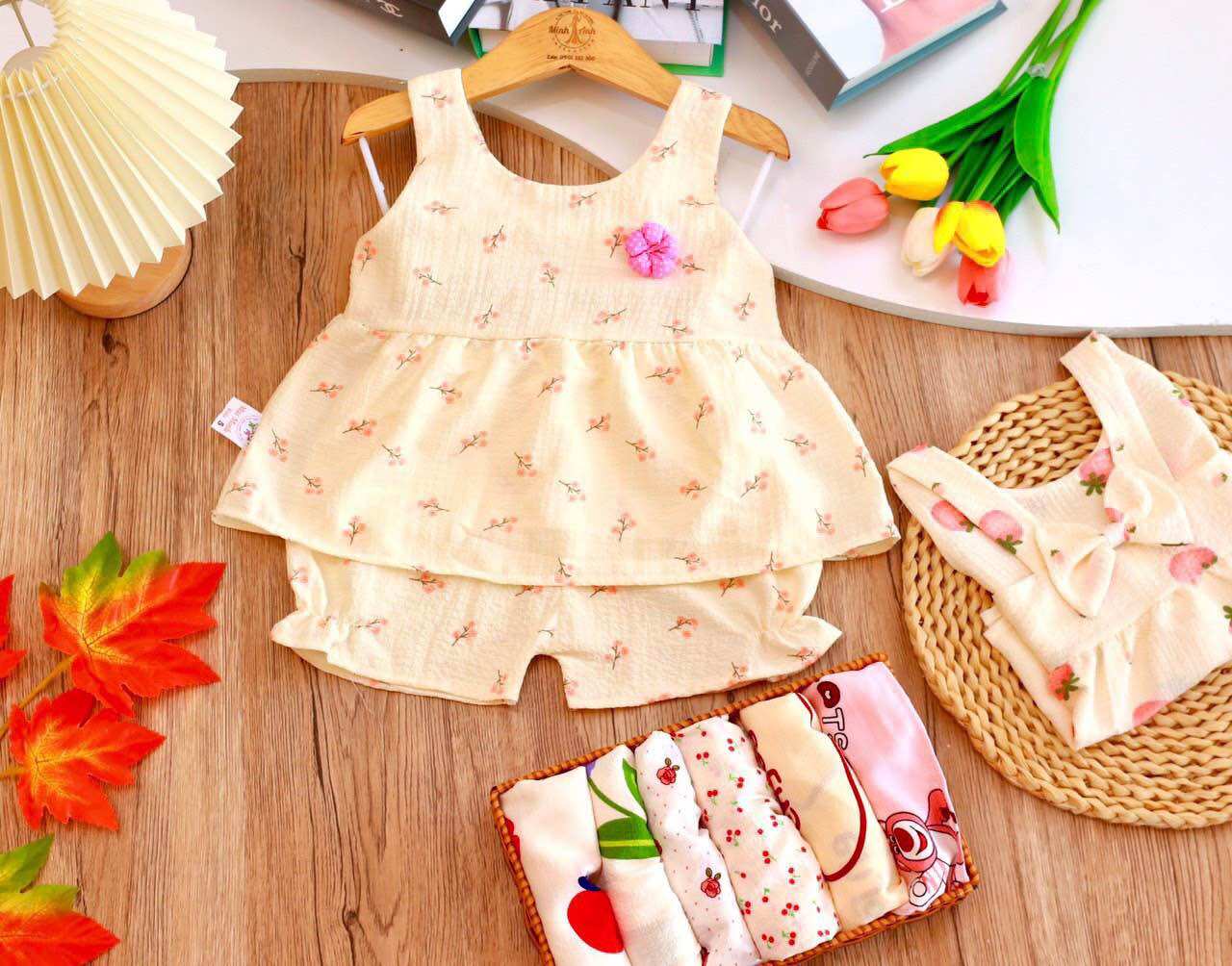 [GIẢM 5% ĐƠN TỪ 99K] Bộ bé gái baby doll họa tiết bé thỏ xinh chất vải tơ xốp mềm mại, thoáng mát từ 13-22kg (nhiều màu)