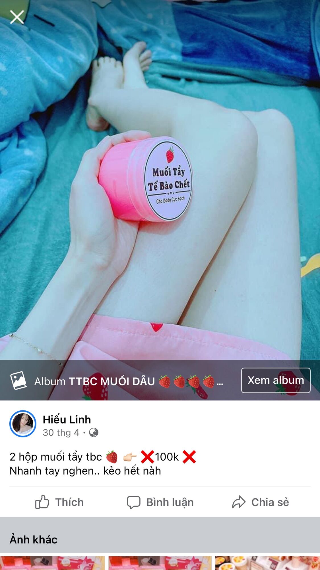[HCM]MUỐI DÂU TẨY TẾ BÀO CHẾT 180g MinhAnh03