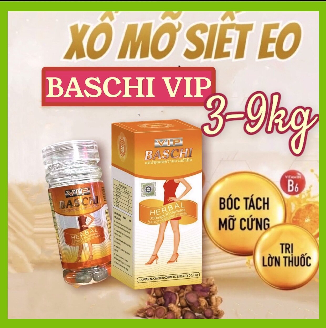 Giảm Cân Bachi Cam VIP Thái Lan Siêu Mạnh đánh bay mỡ thừa lâu năm