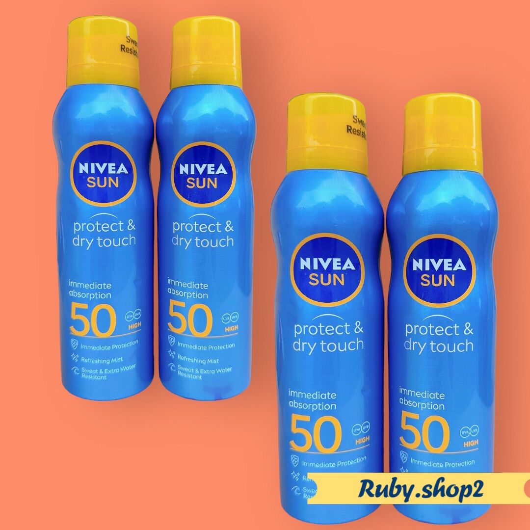 Chai xịt chống nắng Nivea sun protect dry touch mát lạnh sảng khoái chai 158g/200ml