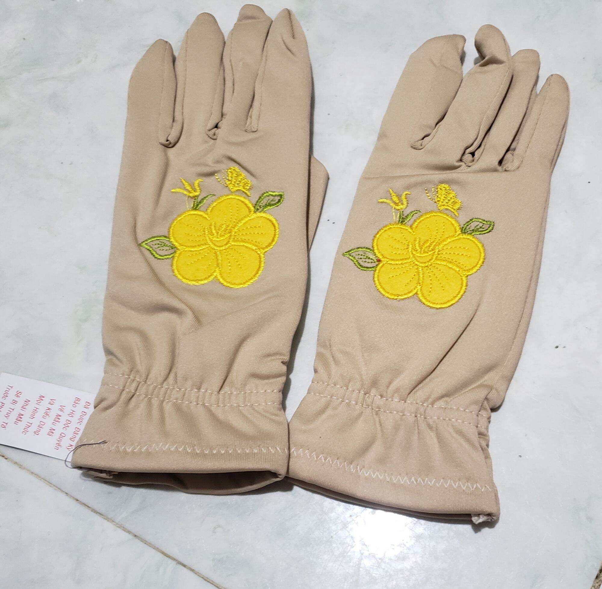 Women's Sunscreen Gloves with Pattern, 3-Layer Thick Cotton Fabric, Anti-Uv, Sun Protection, Anti-Slip When Driving, Guaranteed to Deliver the Correct Product. - 4