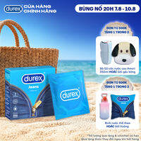 Bao cao su Durex Jeans cơ bản, bôi trơn, size 52.5mm, hộp 3 bao