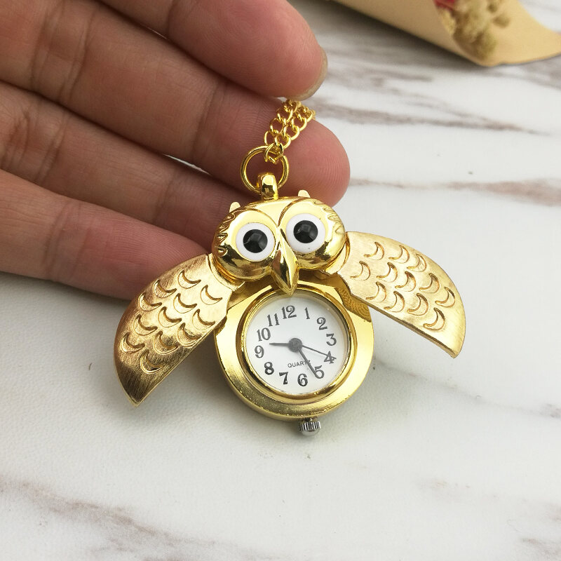 Đồng Hồ Quả Quýt Hoạt Hình Hình Cú Mèo Cổ Điển Đồng Hồ Treo Dây Chuyền