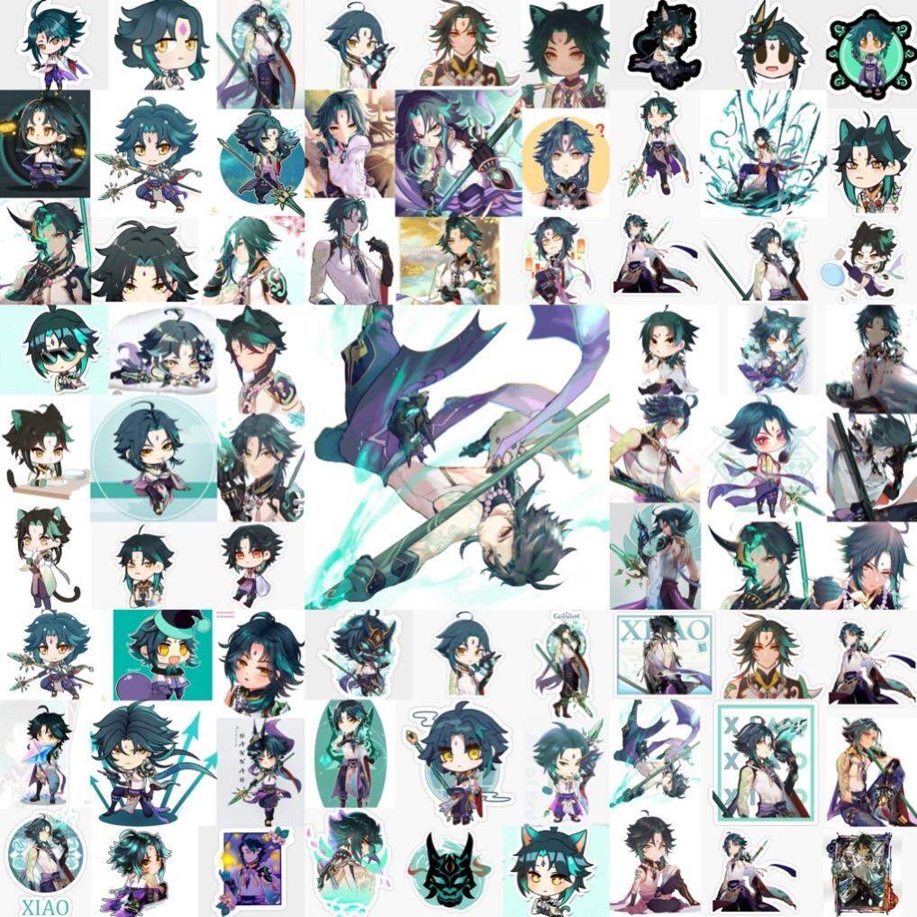 Sticker Xiao Genshin impact 30 -60 cái khác nhau/ Hình dán genshin impact Xiao