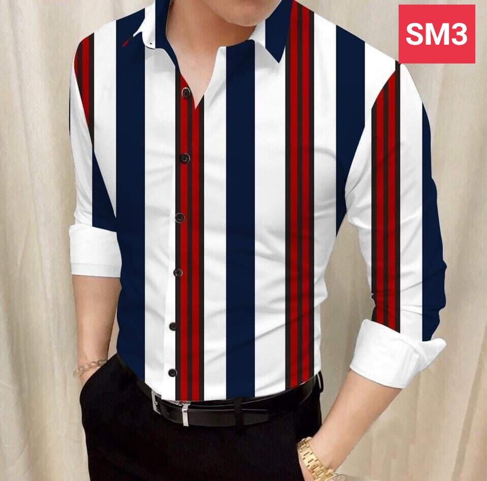 Áo sơ mi nam dài tay kẻ sọc chất lụa chống nhăn