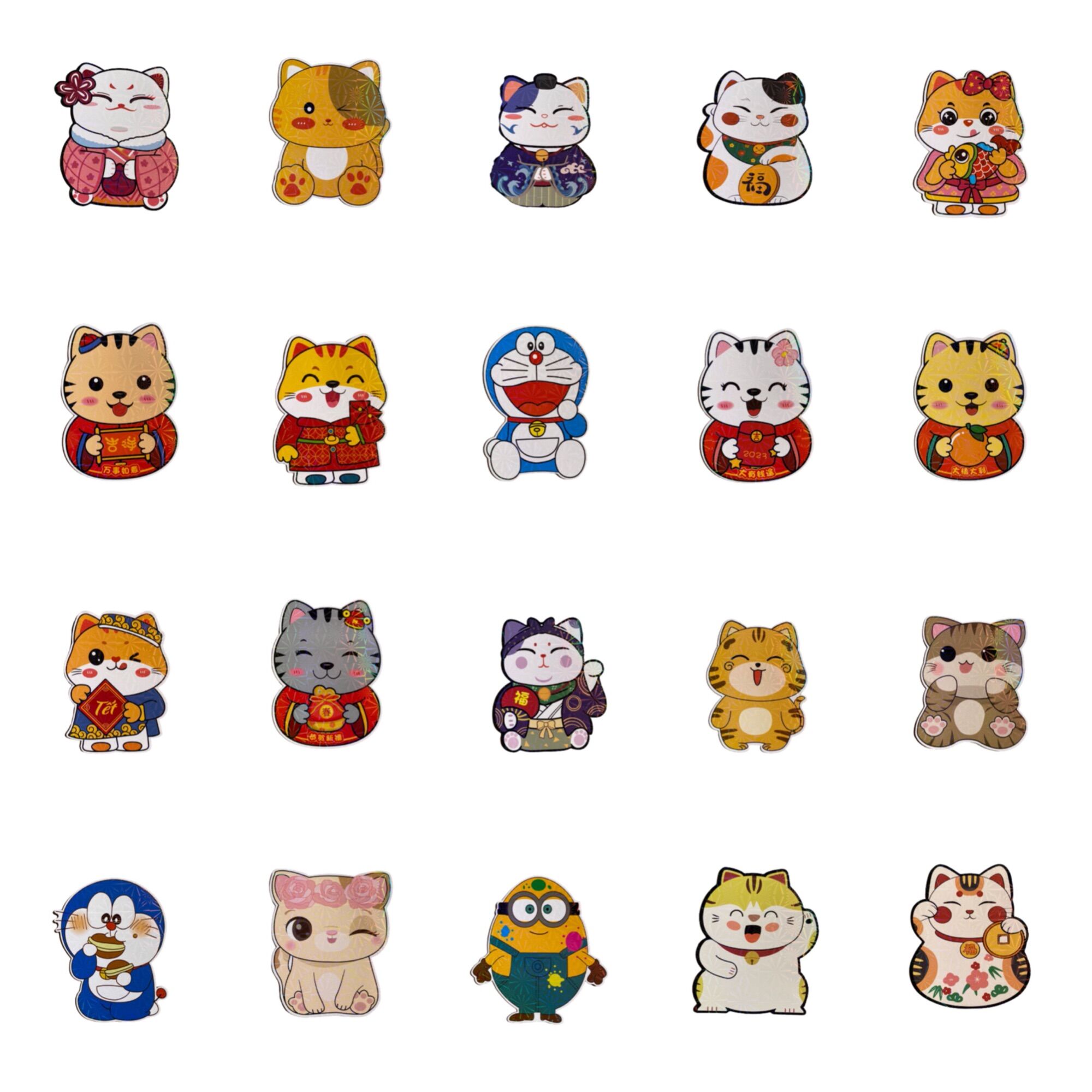 Combo Bao lì xì Tết mèo Chibi idée