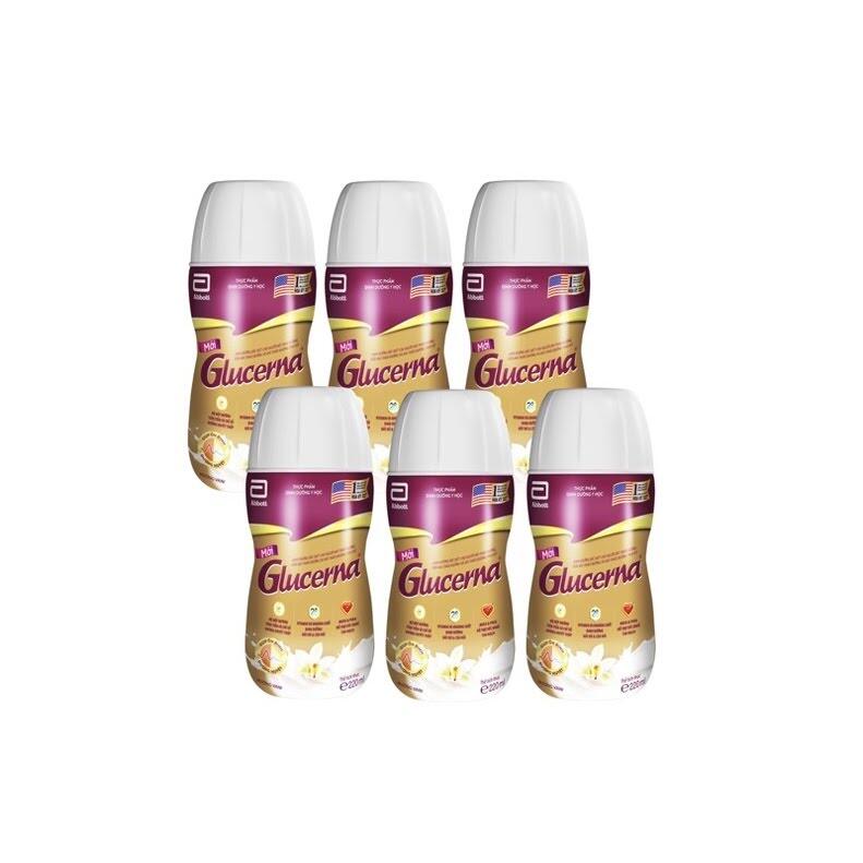 Lốc 6 chai sữa nước glucerna , hương vanilla, chai 220ml