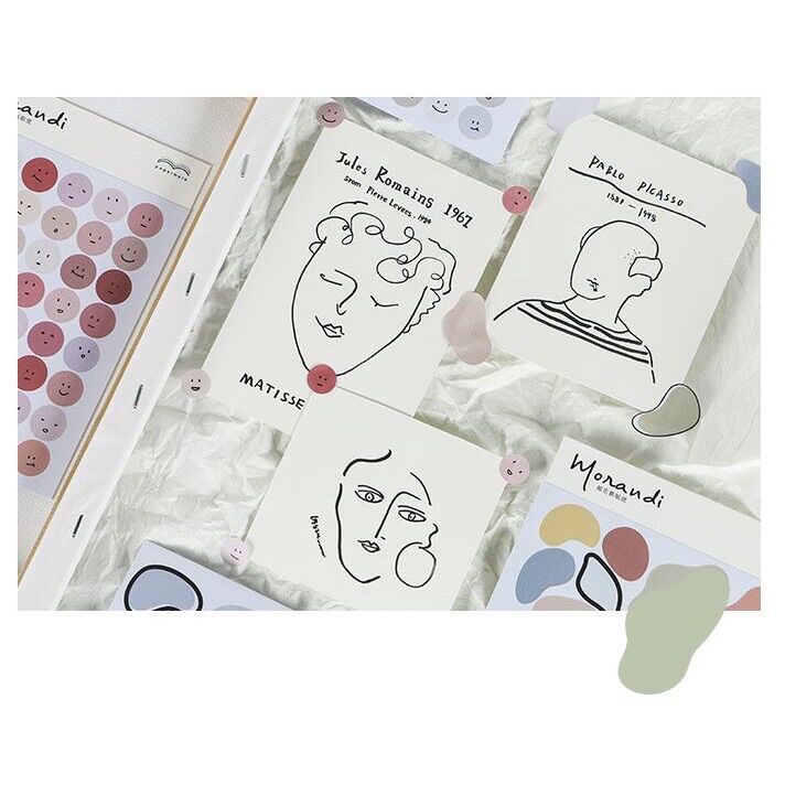 Set sticker dot emoji Morandi