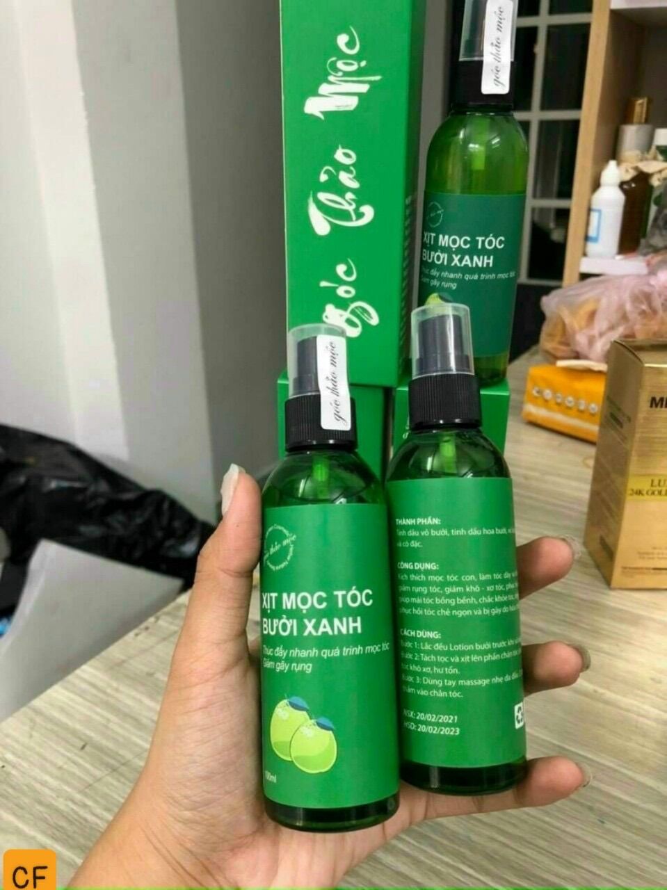 XỊT KÍCH MỌC TÓC BƯỞI XANH