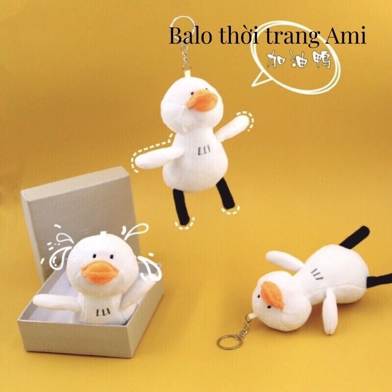 Móc khoá vịt bông trắng đáng yêu