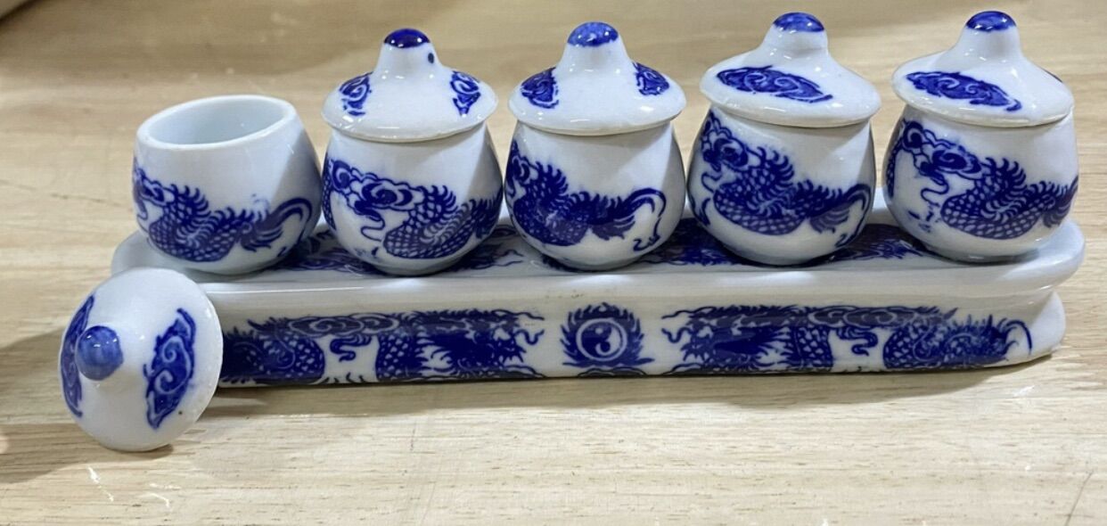 Bộ chung 5 thờ cúng có nắp Bát Tràng