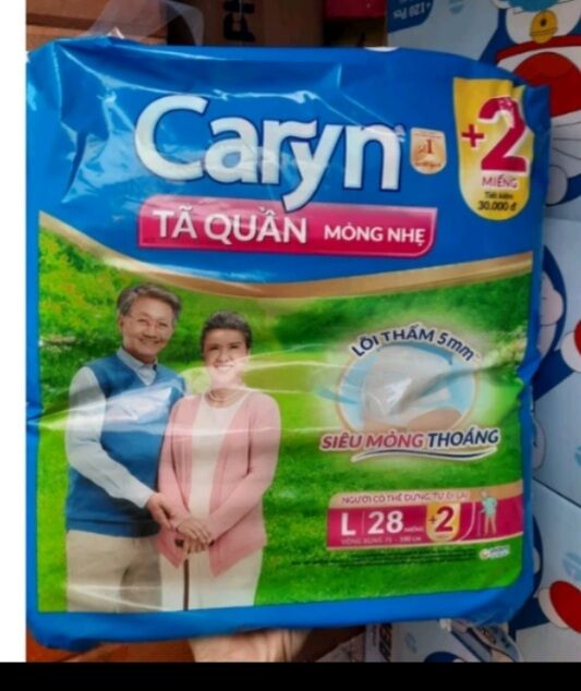 [ Tặng 2 miếng ]Tã quần Caryn người già L28 mỏng nhẹ mẫu mới