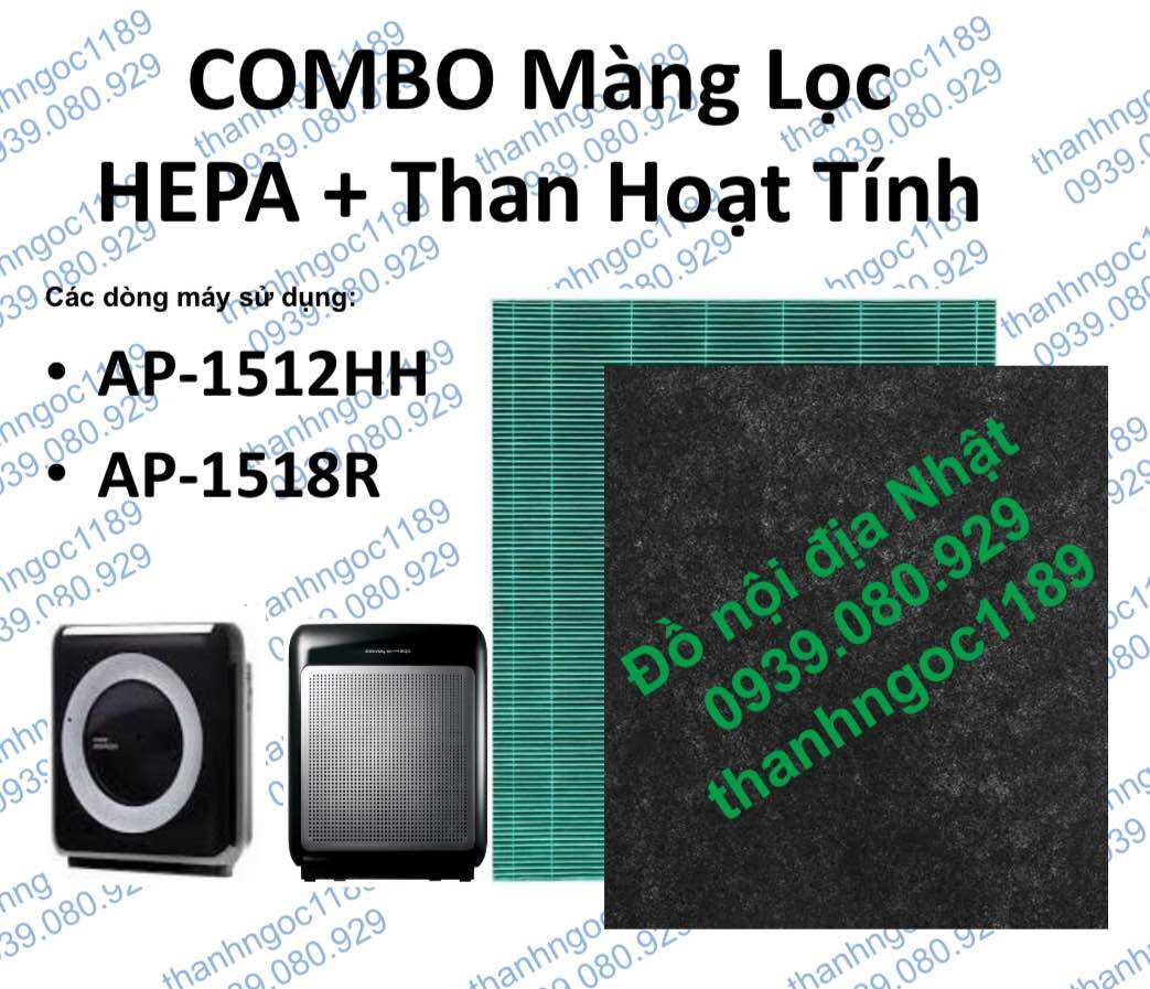 Combo màng lọc coway greenhepa™ + than hoạt tính coway mighty ap-1512hh