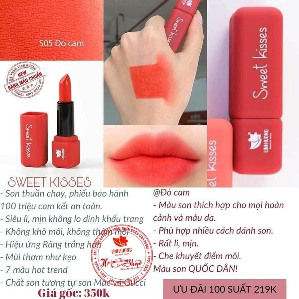 SON KẸO SWEET KISSES HÀN QUỐC ĐỘC QUYỀN LINH HƯƠNG SIÊU LÌ KHÁNG NƯỚC