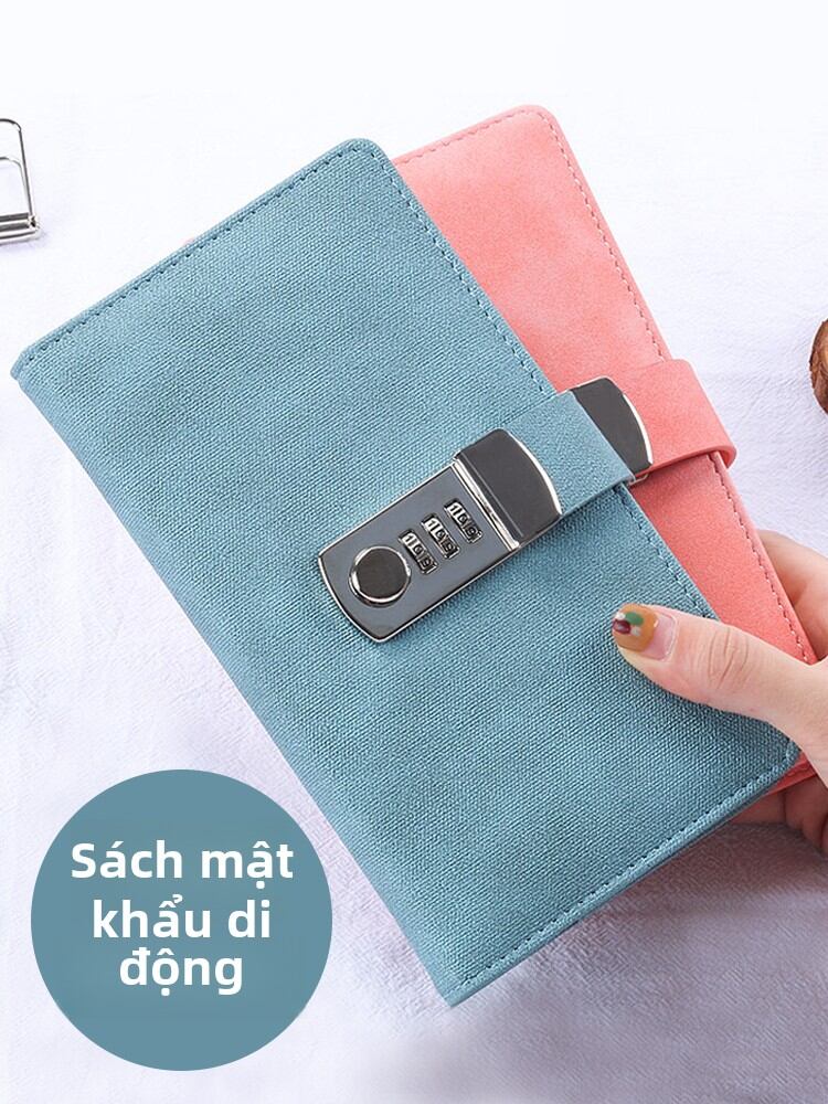 Password-Protected Noteboy Diary with Lock Simple A6 Portable Notebook Fine Art College Student Retro Thickened Password Lock Notepad Portable Creative Trending Journal Book Multifunctional