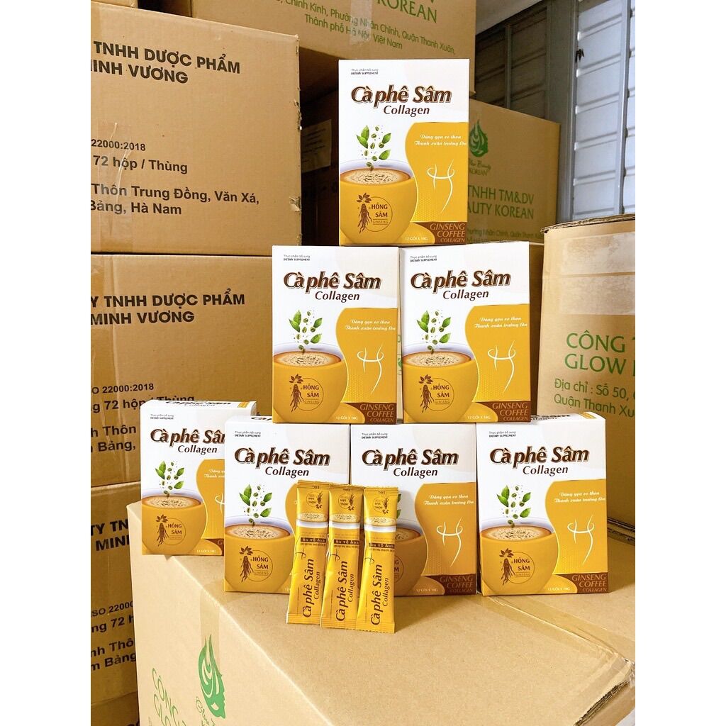 Cafe sâm collagen giảm cân hiệu quả ( hộp 12 gói)