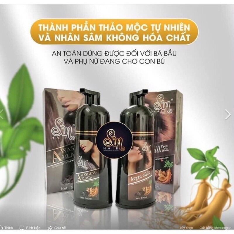 [Hcm]Dầu Gội Phủ Bạc Sin Hair ( Đen )