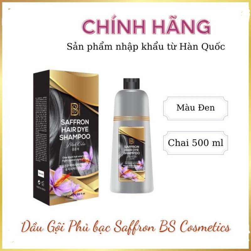 Dầu Gội Phủ Bạc Nhụy Hoa Nghệ Tây Saffron Hair Dye Shampoo Chai 500ML