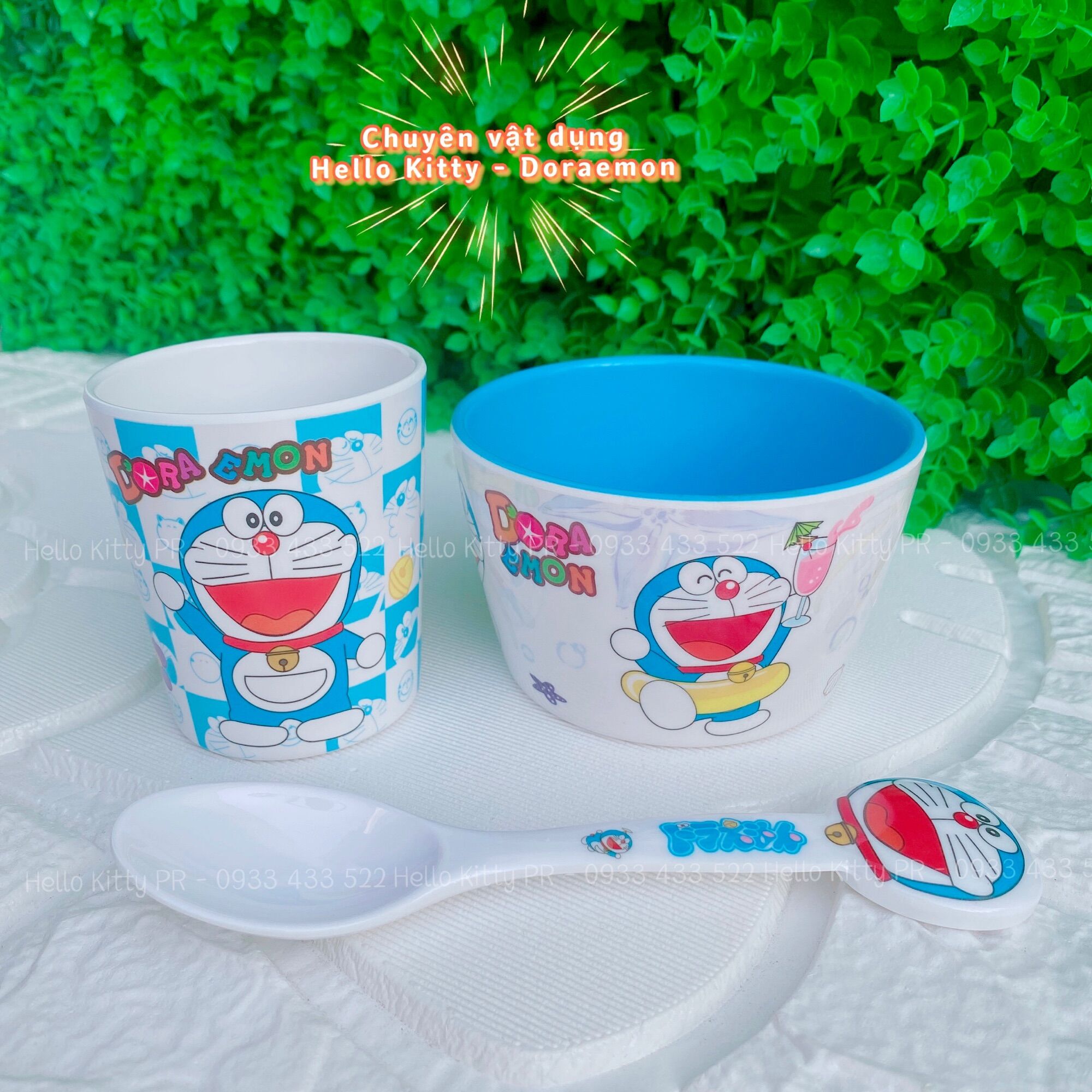 Combo ly chén muỗng Doremon Doraemon