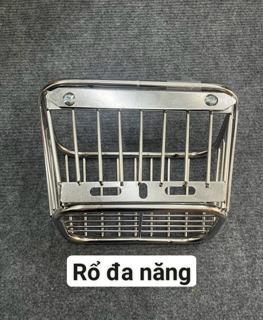 rổ inox mini gắn mọi xe máy có pát và ốc
