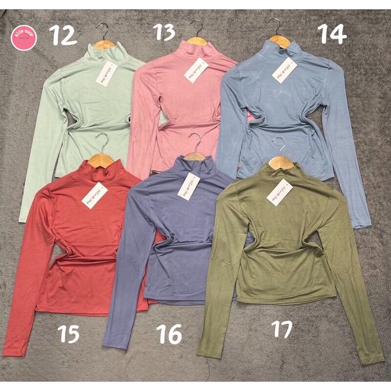 Combo 3 áo thun trơn cổ lọ tay dài