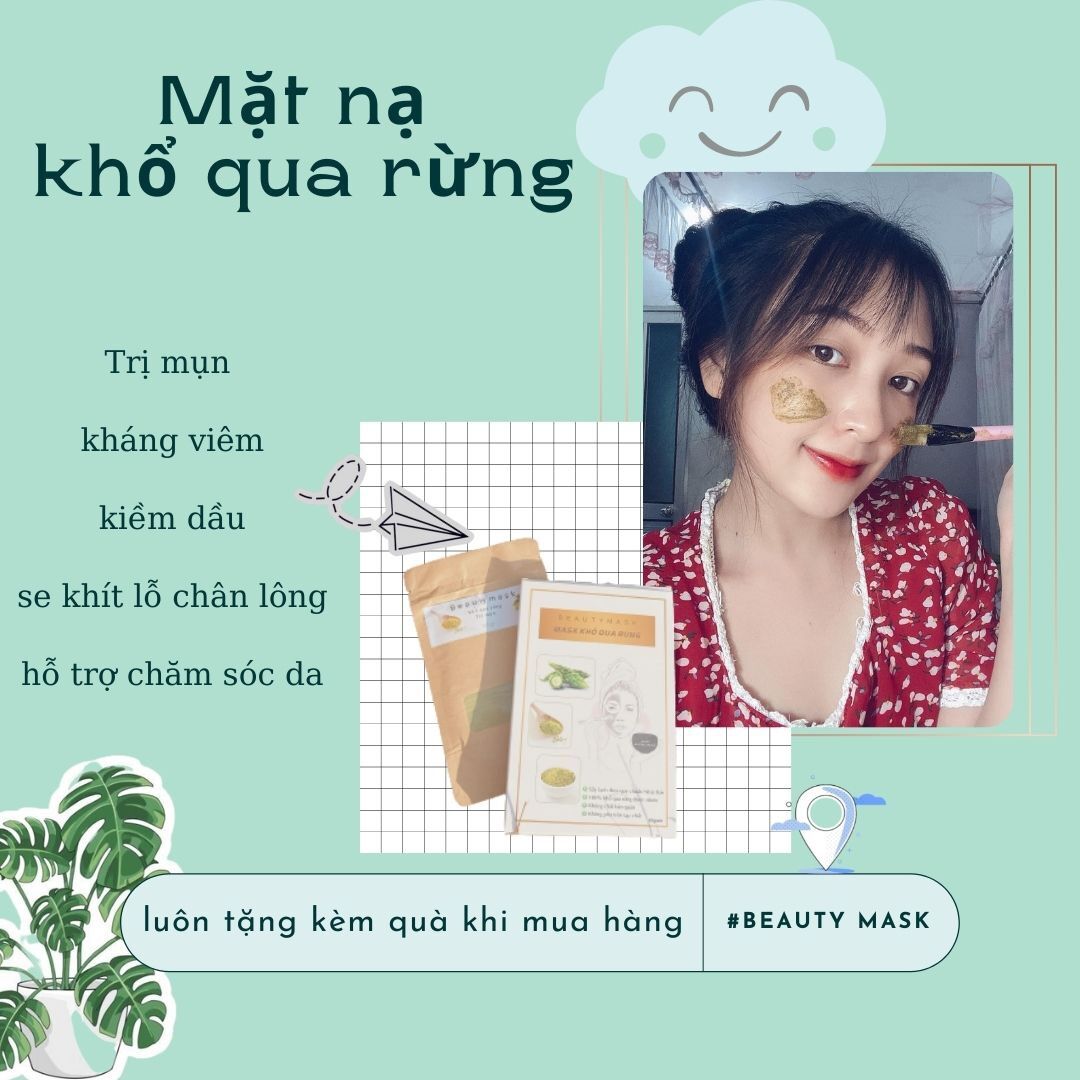 MẶT NẠ KHỔ QUA RỪNG TẶNG BỘ ĐẮP MẶT