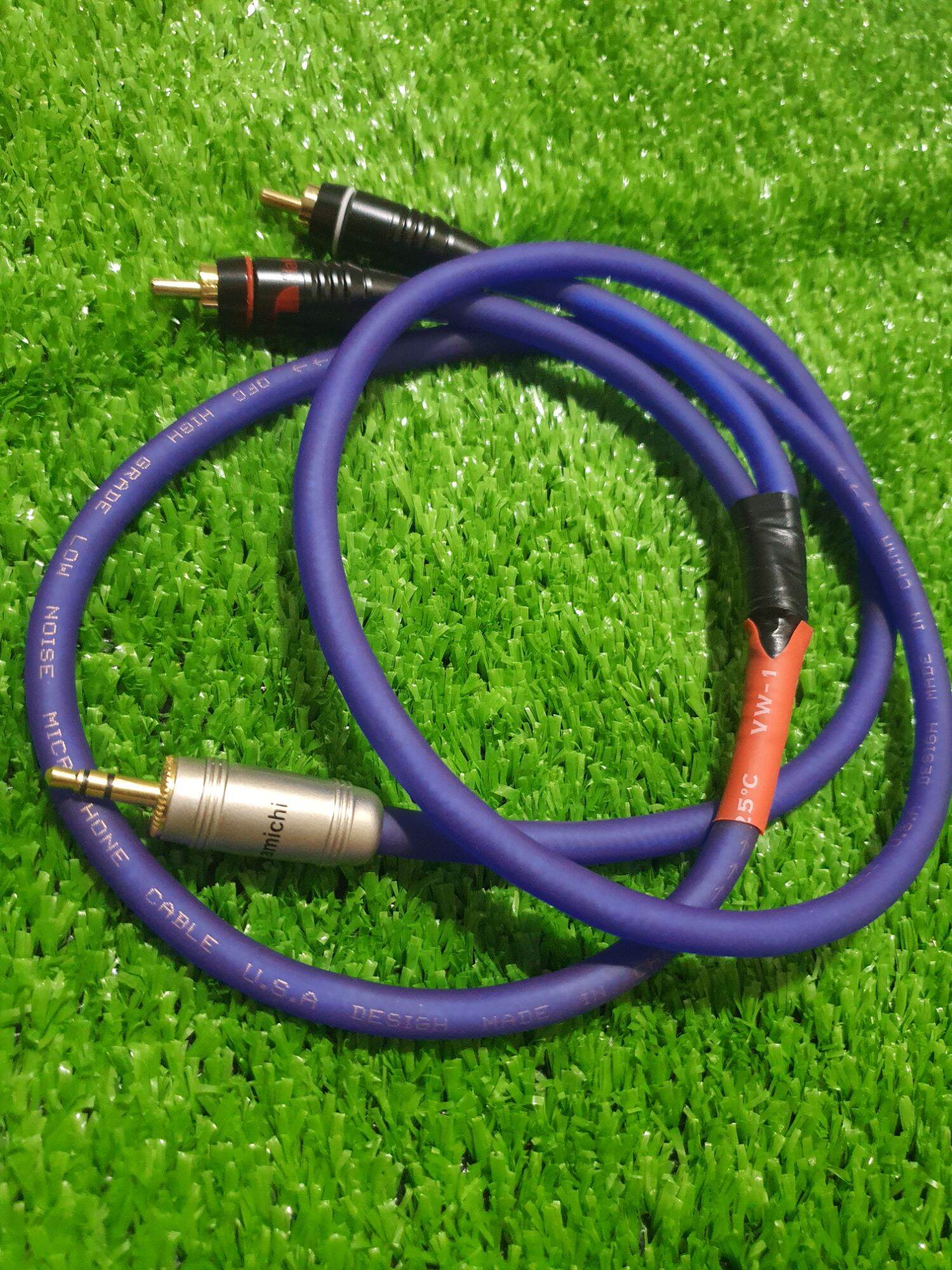 Dây u.s.a 3.5mm ra 2 đầu hoa sen nakamichi chống nhiễu tốt dài 1m 1m5 2m 3m 5m...