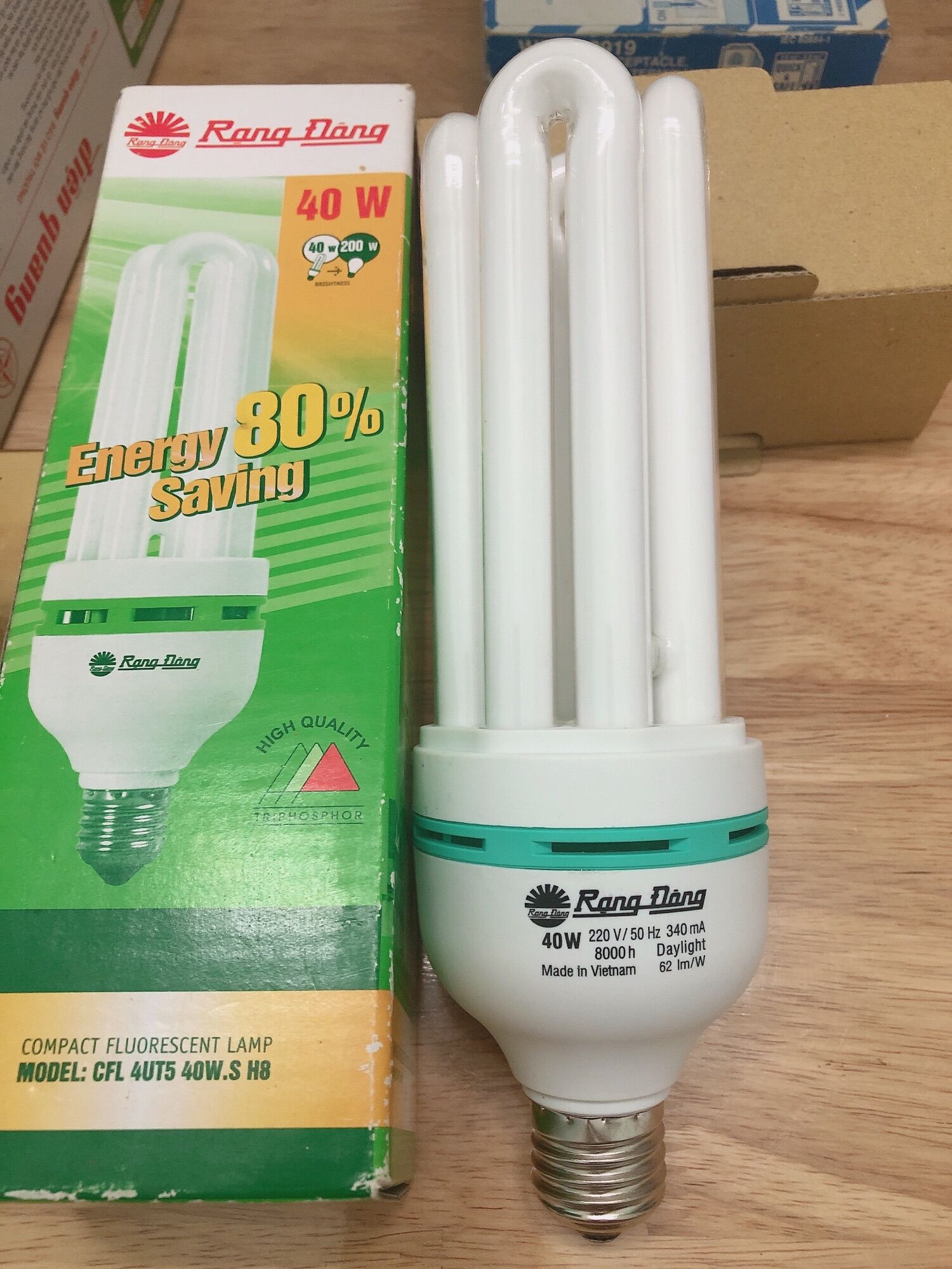 Bóng compact 40w và 50w ánh sáng trắng 6500k Rạng Đông